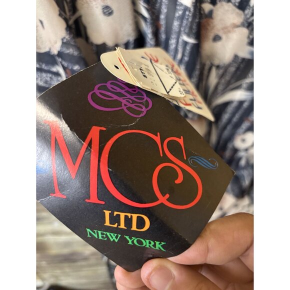 Vintage 1980s Two Piece Dress Floral‎ Stripe Pattern Size 22W MCS Ltd - Picture 7 of 7